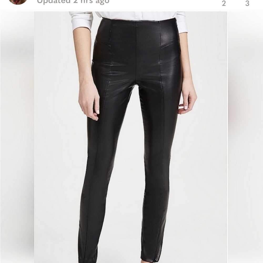 Good American Like A Boss High Waist Faux Leather Leggings Black